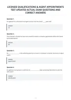 Licensee Qualifications & Agent Appointments&NewLine;Test Updated Actual Exam Questions And&NewLine;Correct Answers