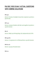 Fau Bsc 1005 Exam 1 Actual Questions&NewLine;With Verified Solutions