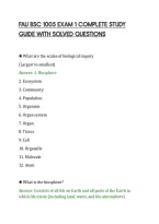 Fau Bsc 1005 Exam 1 Complete Study&NewLine;Guide With Solved Questions&NewLine;