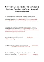 New Jersey Life and Health - Final Exam 2026 &vert; Real Exam Questions with Correct Answers &vert; Brand New Version&excl;