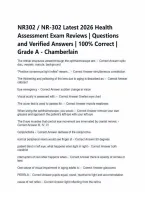 NR302 &sol; NR-302 Latest 2026 Health Assessment Exam Reviews &vert; Questions and Verified Answers &vert; 100&percnt; Correct &vert; Grade A - Chamberlain