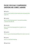 Fau Bsc 1005 Exam 1 Comprehensive&NewLine;Questions And Correct Answers