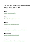 Fau Bsc 1005 Exam 1 Practice Questions&NewLine;And Detailed Solutions