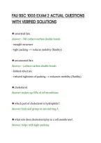 Fau Bsc 1005 Exam 2 Actual Questions&NewLine;With Verified Solutions&NewLine;