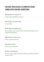 Fau Bsc 1005 Exam 2 Complete Study&NewLine;Guide With Solved Questions