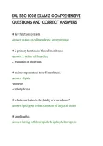 Fau Bsc 1005 Exam 2 Comprehensive&NewLine;Questions And Correct Answers&NewLine;