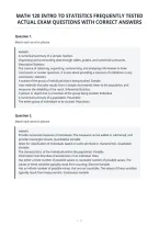 Math 120 Intro To Statistics Frequently Tested&NewLine;Actual Exam Questions With Correct Answers