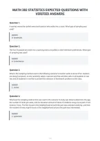 Math 302 Statistics Expected Questions With&NewLine;Verified Answers
