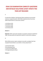 Osha 510 Examination Complete Questions &NewLine;And Detailed Solutions Latest Update This &NewLine;Year Just Released