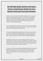 My AHIP High-Quality Questions with Expert Answers&colon; Comprehensive Solutions for Every Question Tested and Proven Exam Strategies