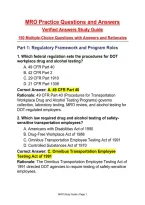 MRO Practice Questions and Answers&NewLine;Verified Answers Study Guide&NewLine;150 Multiple-Choice Questions with Answers and Rationales&NewLine;