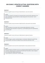 Mh Exam 2 Updated Actual Questions With&NewLine;Correct Answers&NewLine;