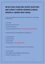 Nr 601 Final Exam 2026 Update Questions&NewLine;And Correct Verified Answers Already&NewLine;Graded A&plus; &lpar;Brand New Vision&rpar;