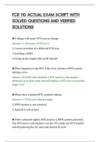 Fcr 110 Actual Exam Script With&NewLine;Solved Questions And Verified&NewLine;Solutions