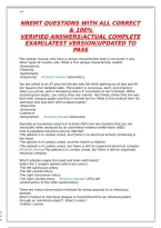 Nremt Questions With All Correct &period;100 Verified Answers&period;