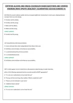 Certified Alcoho And Drugs Counselor Exam&vert;Questions And Verified &NewLine;Answers&vert;New Update 2026&sol;2027&vert; Guaranteed Success&vert;Graded A&plus; 