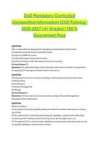 DoD Mandatory Controlled Unclassified Information &lpar;CUI&rpar; Training &vert; 2026-2027 &vert; A&plus; Graded &vert; 100 &percnt; Guaranteed Pass 