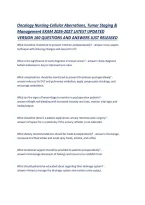Oncology Nursing-Cellular Aberrations&comma; Tumor Staging & Management EXAM 2026-2027 LATEST UPDATED VERSION 160 QUESTIONS AND ANSWERS JUST RELEASED &period;pdf&NewLine;&NewLine;