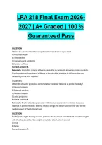 LRA 218 Final Exam 2026-2027 &vert; A&plus; Graded &vert; 100 &percnt; Guaranteed Pass