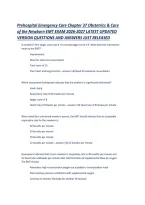Prehospital Emergency Care Chapter 37 Obstetrics & Care of the Newborn EMT EXAM 2026-2027 LATEST UPDATED VERSION QUESTIONS AND ANSWERS JUST RELEASED &period;pdf&NewLine;&NewLine;