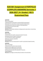 SUS1501 Assignment 8 PORTFOLIO &lpar;COMPLETE ANSWERS&rpar; Semester 1 2026-2027 &vert; A&plus; Graded &vert; 100 &percnt; Guaranteed Pass