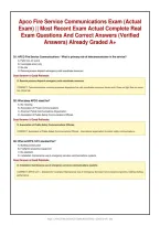 Apco Fire Service Communications Exam &lpar;Actual&NewLine;Exam&rpar; &vert;&vert; Most Recent Exam Actual Complete Real&NewLine;Exam Questions And Correct Answers &lpar;Verified&NewLine;Answers&rpar; Already Graded A&plus;
