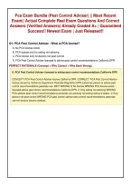 Pca Exam Bundle &lpar;Pest Control Adviser&rpar; &vert;&vert; Most Recent&NewLine;Exam&vert;&vert; Actual Complete Real Exam Questions And Correct&NewLine;Answers &lpar;Verified Answers&rpar; Already Graded A&plus; &vert; Guaranteed&NewLine;Success&excl;&excl; Newest Exam &vert; Just Released&excl;&excl;