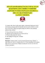 Advanced Pharmacology Final Exam 2026 &sol; 2027 Questions And Correct Verified Answers With Rationales Graded A&plus; 100&percnt; Guaranteed Pass&excl;&excl; &lpar;Latest Version&rpar;