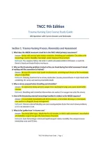 TNCC 9th Edition Trauma Nursing Core Course Study Guide 200 Questions with Correct Answers and Rationales&period;