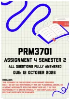PRM3701 Assignment 4 &lpar;Portfolio&rpar; Semester 2 MEMO &vert; Due 12 October 2026