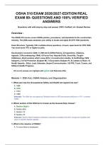 Osha 510 Exam 2026&sol;2027-Edition Real&NewLine;Exam 89- Questions And 100&percnt; Verified&NewLine;Answers