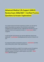  &NewLine;Advanced Medical Life Support &lpar;AMLS&rpar; &NewLine;Review Exam 2026&sol;2027 &vert; Verified Practice Questions & Answer Explanations &NewLine;
