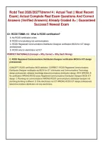 Rcdd Test 2026&sol;2027Tdmmv14 &vert; Actual Test &vert;&vert; Most Recent&NewLine;Exam&vert;&vert; Actual Complete Real Exam Questions And Correct&NewLine;Answers &lpar;Verified Answers&rpar; Already Graded A&plus; &vert; Guaranteed&NewLine;Success&excl;&excl; Newest Exam