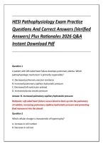 HESI Pathophysiology Exam Practice &NewLine;Questions And Correct Answers &lpar;Verified &NewLine;Answers&rpar; Plus Rationales 2026 Q&A &NewLine;Instant Download Pdf 