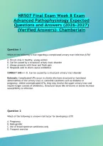 NR507 Final Exam Week 8 Exam Advanced Pathophysiology Expected Questions and Answers &lpar;2026-2027&rpar; &lpar;Verified Answers&rpar;- Chamberlain 