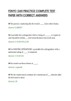 Fdnyc G60 Practice Complete Test&NewLine;Paper With Correct Answers&NewLine;