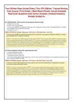 Tncc Written Exam Actual Exam&vert;&vert; Tncc 9Th Edition &vert; Trauma Nursing&NewLine;Core Course &lpar;Tncc&rpar; Exam &vert;&vert; Most Recent Exam&vert;&vert; Actual Complete&NewLine;Real Exam Questions And Correct Answers &lpar;Verified Answers&rpar;&NewLine;Already Graded A&plus;