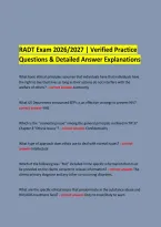 RADT Exam 2026&sol;2027 &vert; Verified Practice &NewLine;Questions & Detailed Answer Explanations  &NewLine; &NewLine;