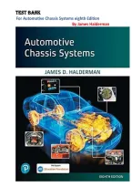 Test Bank for Automotive Chassis Systems 8th Edition By James Halderman &vert;ISBN&colon; 9780135758571 &vert;  All Chapters 1-37 &vert; 