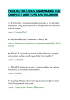 Fema Ics 100 Is 100&period;C Examination Test&NewLine;Complete Questions And Solutions&NewLine;
