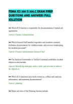 Fema Ics 100 Is 100&period;C Exam Prep&NewLine;Questions And Answers Full&NewLine;Solution