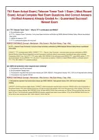 Ttt1 Exam Actual Exam&vert;&vert; Telecom Tower Tech 1 Exam &vert;&vert; Most Recent&NewLine;Exam&vert;&vert; Actual Complete Real Exam Questions And Correct Answers&NewLine;&lpar;Verified Answers&rpar; Already Graded A&plus; &vert; Guaranteed Success&excl;&excl;&NewLine;Newest Exam