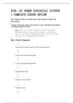 Biol 121 Human Biological Science&NewLine;1 Complete Course Review