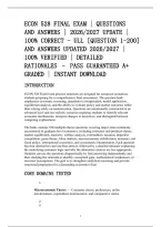 Econ 528 Final Exam &vert; Questions&NewLine;And Answers &vert; 2026&sol;2027 Update &vert;&NewLine;100&percnt; Correct - Ull &lbrack;Question 1-200&rsqb;&NewLine;And Answers Updated 2026&sol;2027 &vert;&NewLine;100&percnt; Verified &vert; Detailed&NewLine;Rationales &ndash; Pass Guaranteed A&plus;&NewLine;Graded &vert; Instant Download