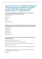 Pax Science Nln Exam 2026&sol;2027 &vert; 300 Highyield Questions & Verified Answers &vert; Latest Test Prep &vert; Recent & Most Tested Topics &vert; A&plus; Preparation 