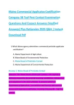 Maine Commercial Applicator Certification Category 3B Turf Pest Control &vert; Exam Study Guide & Practice Questions