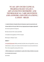 Nu 641 Advanced Clinical&NewLine;Pharmacology Exam 3 -&NewLine;Advanced Psychotropic And&NewLine;Neurological Care Questions&NewLine;And Answers And Explanations &vert;&NewLine;Latest - Regis