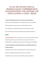 Nu 641 Advanced Clinical&NewLine;Pharmacology Comprehensive&NewLine;Exam Questions And Answers And&NewLine;Explanations &vert; Latest - Regis