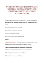 Nu 641 Advanced Pharmacology&NewLine;Midterm Exam Questions And&NewLine;Answers And Explanations &vert;&NewLine;Latest - Regis