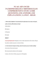 Nu 641 Advanced&NewLine;Pathophysiology Midterm Exam&NewLine;Comprehensive Study Guide&NewLine;Questions And Answers And&NewLine;Explanations &vert; Latest - Regis